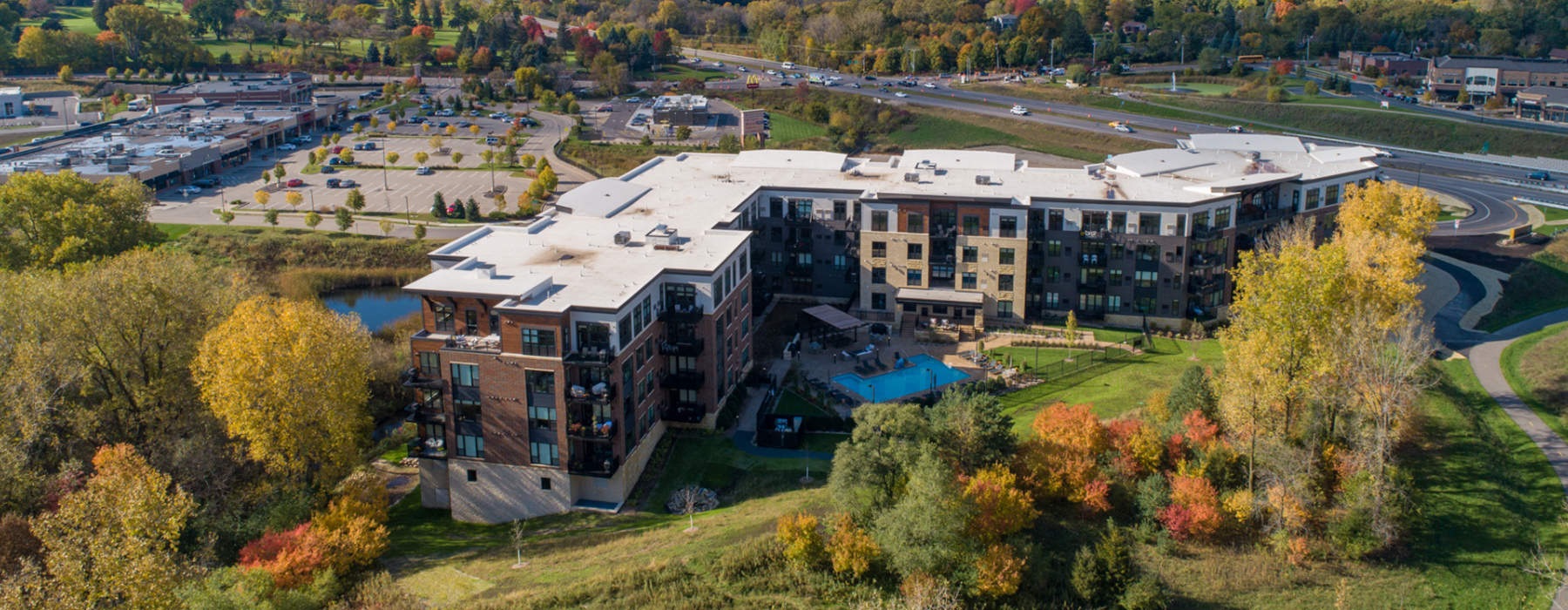 Aerial view of the property